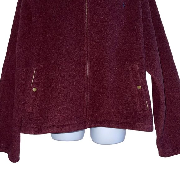 Rare Vintage Ralph Lauren Big Tall Jacket Mens XXL Thick Burgundy Full Zip - Picture 3 of 9